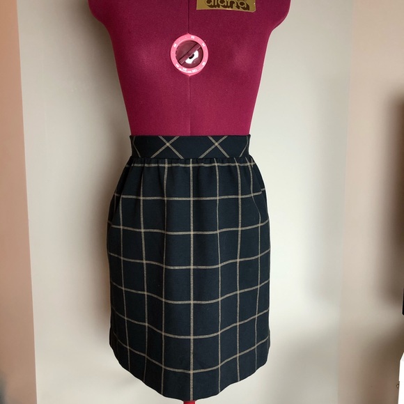 Madewell Dresses & Skirts - Madewell Windowpane Skirt, Black and Gold